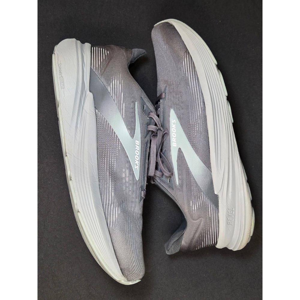Brooks Revel 8 Mens Running Shoes Grey Silver Wide 2E‎ 1104682E014 Size 10.5